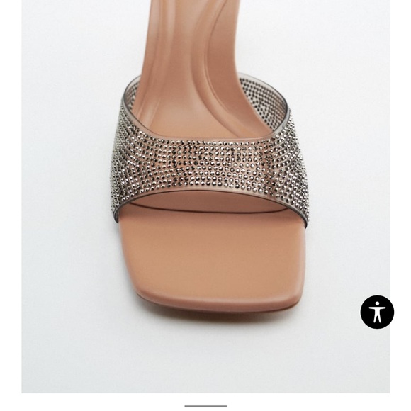 Heeled vinyl sandals with rhinestones - Picture 3 of 4